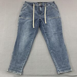 Judy Blue Jeans Womens 20W Blue Denim Jogger Drawstring Plus Pockets JB88779